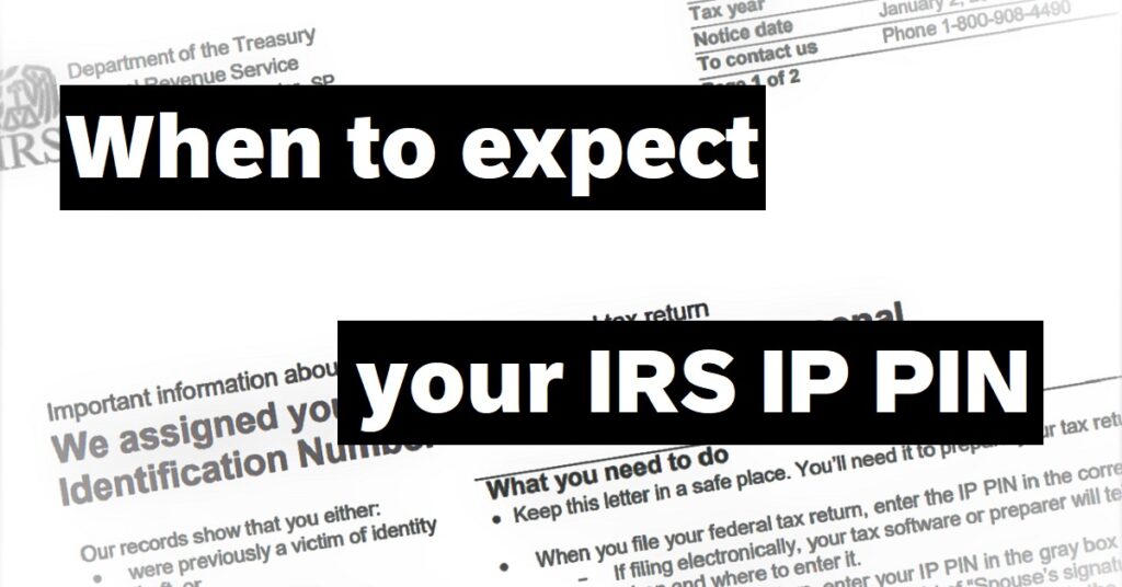When are IRS pins sent out